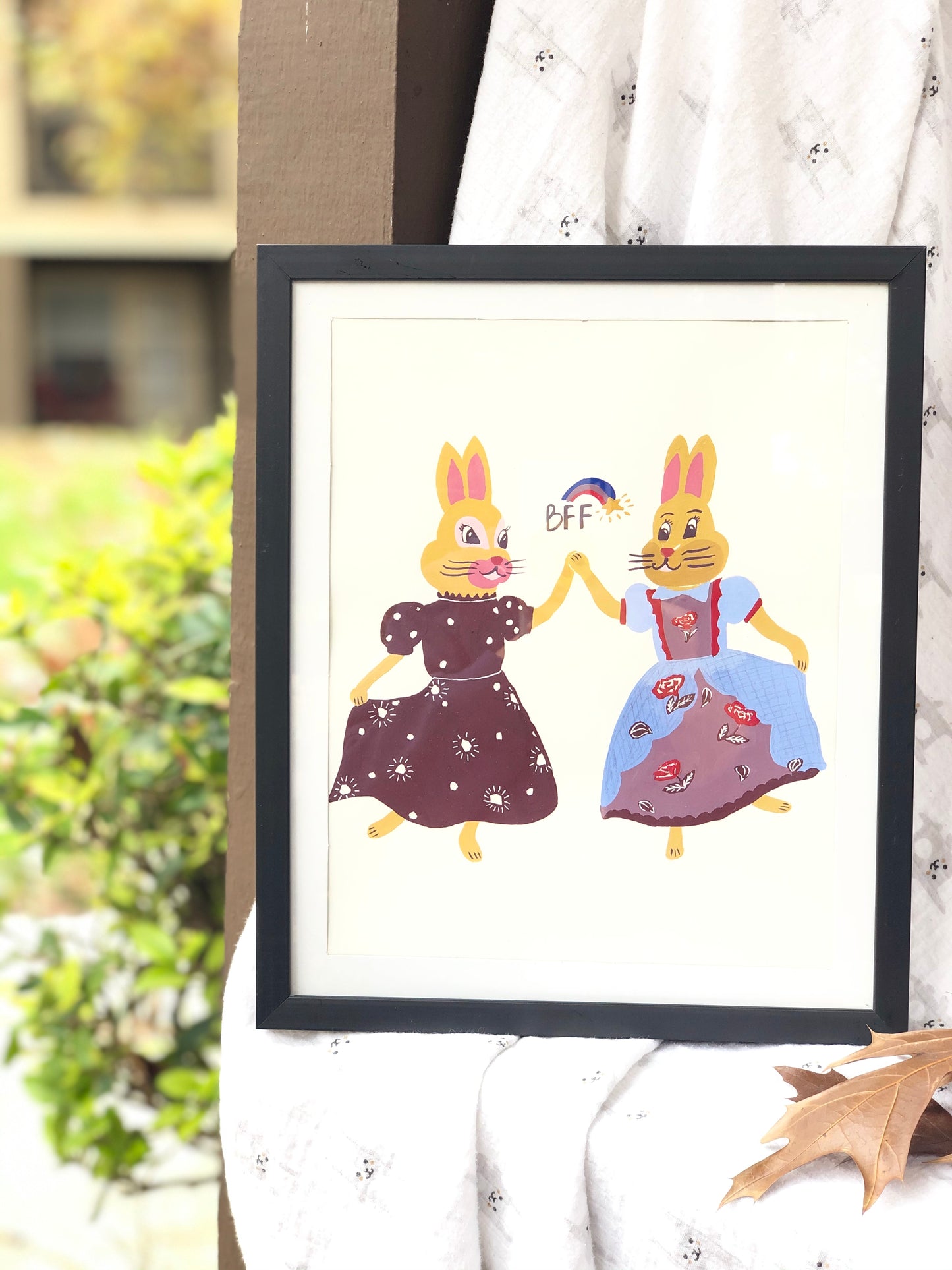 "Best Friends" Original Gouache Painting