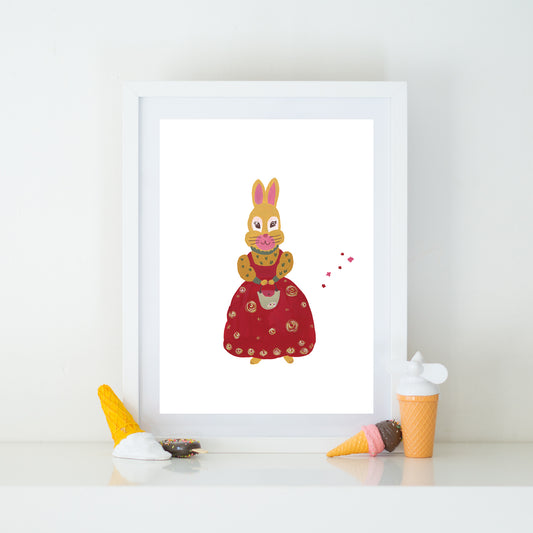 "Lady Rabbit" Original Gouache Painting